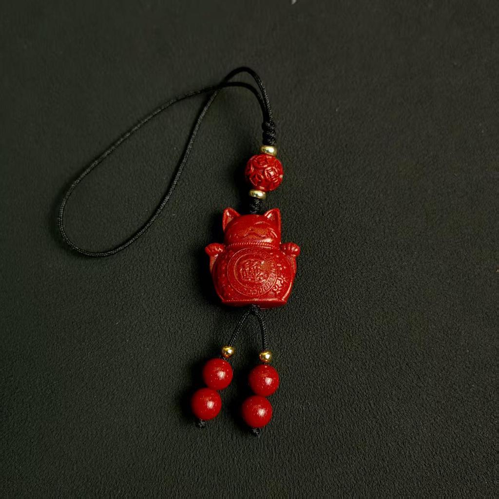 Китайский Амулет для Мобильного Телефона из Пурпурного Золотого Песка - Киноварная Тыква Руи Подвеска Брелок