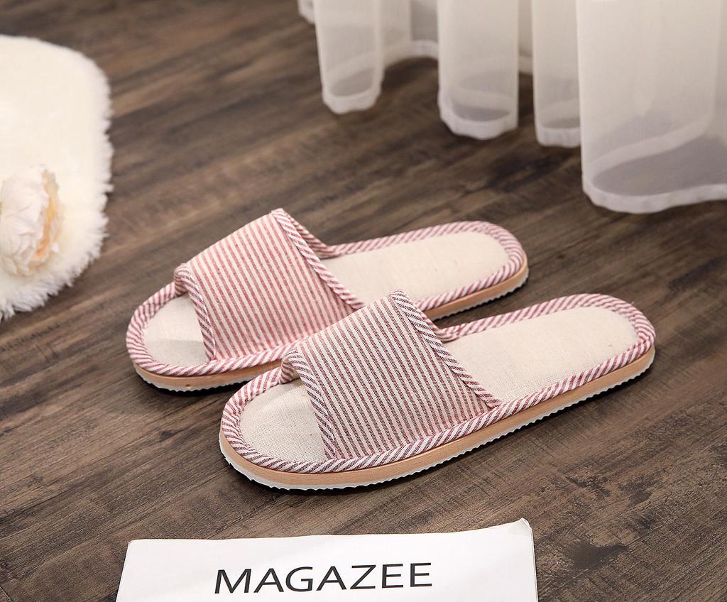 Мужские и женские летние домашние тапочки из хлопка и льна