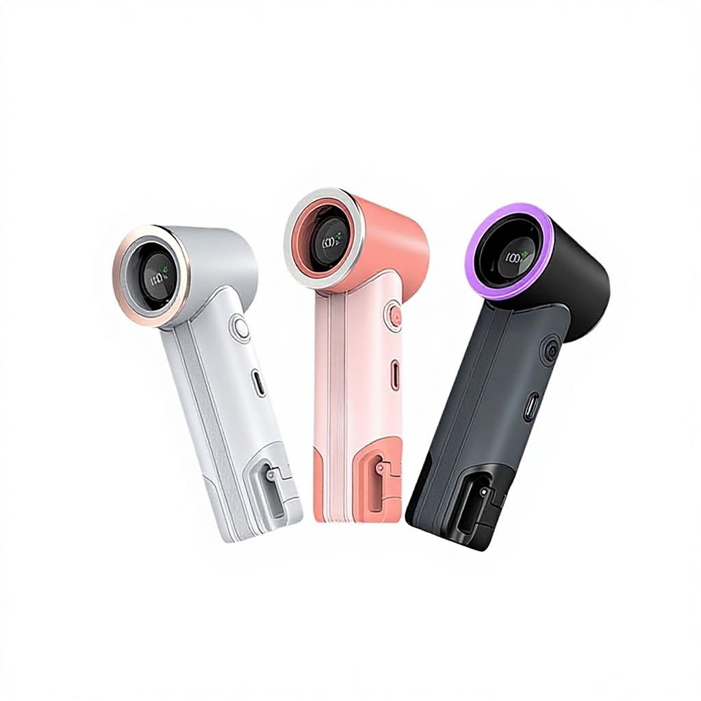 Super High Speed Usb Charging Pocket Portable Mini Handheld Small Fan Digital Display Mountaineering Buckle Brushless