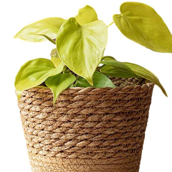 Hand-Woven Basket Planter Rustic Flower Pot Toy Organizer Multi-functional Storage Basket Planter for Indoor Plants Home Farmhouse Decoration