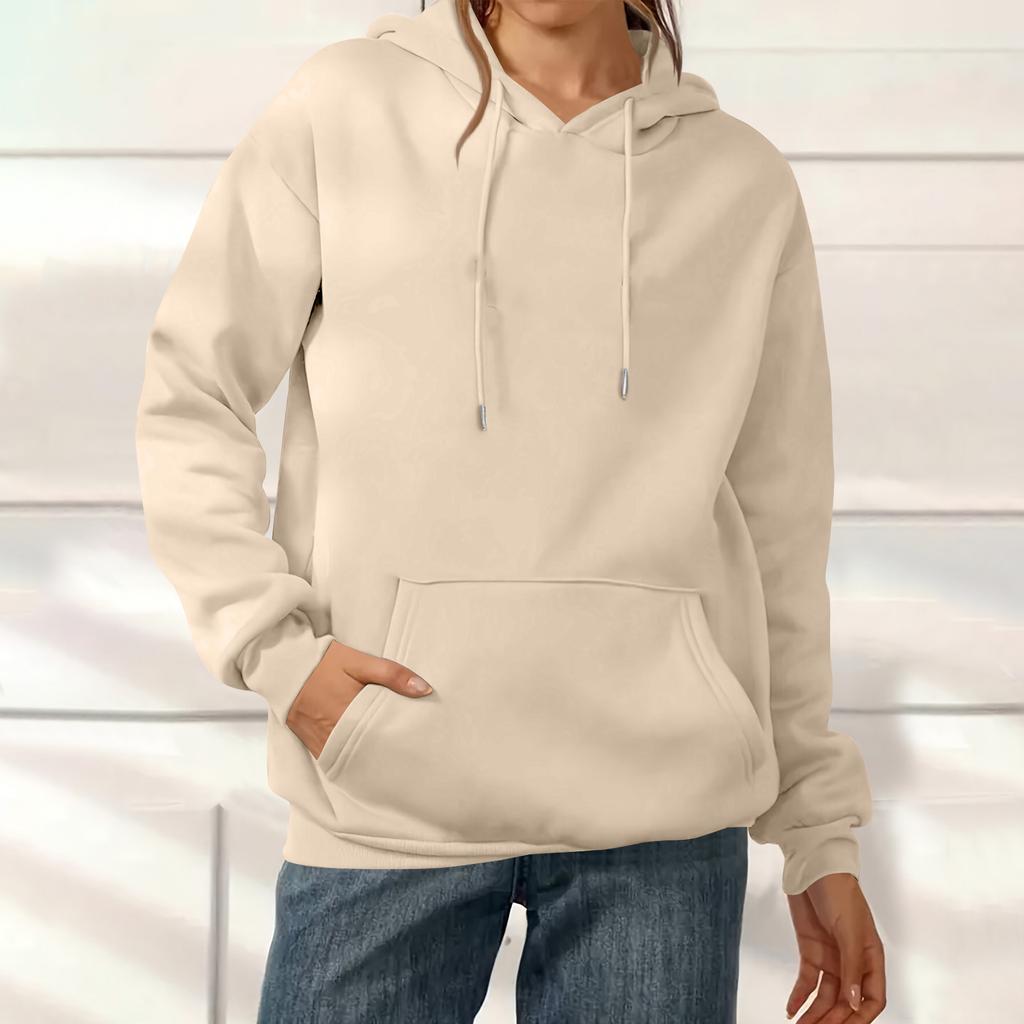 Women's Fashion Solid Color Casual Long Sleeve Hoodie