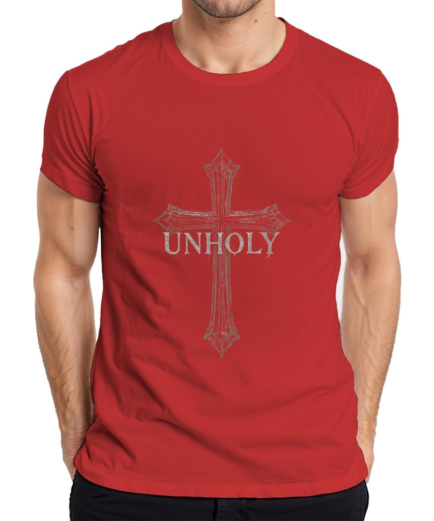 UNHOLY Black Metal Gothic Cross Gloomy Satanic Grunge T-Shirt-