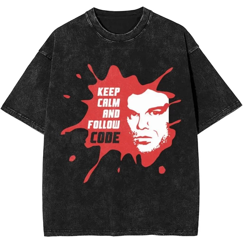 Новая футболка Dexter Morgan Edition, средний палец, ретро, модная, винтажная, стираная, летние топы Y2K, хлопок, мужские, женские, футболки с коротким рукавом