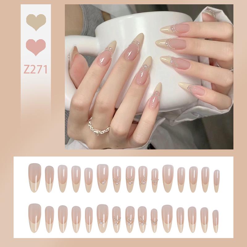 Роскошный прозрачный румянец, набор накладных ногтей «Розовый пузырь» с носимыми наклейками