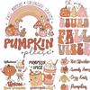 Autumn Pumpkin Patches On Clothes Fabric Thermal Press Diy Garment Accessory Heat Transfer Washable New Letters Sticker Patch