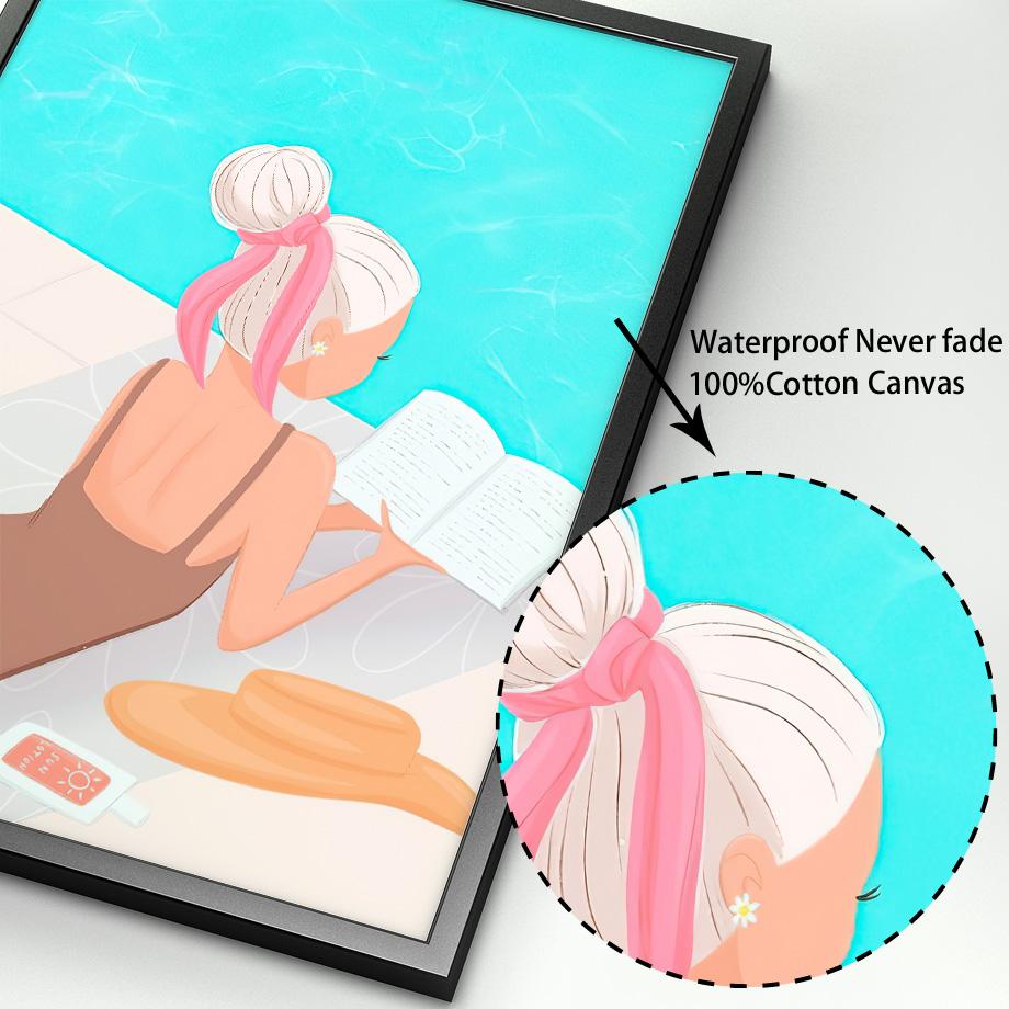 Поза дерева для йоги, скандинавский постер, Мальдивы, шляпа от солнца для серфинга, пляжная девушка, настенная живопись, холст, картина, домашний декор, фотографии для гостиной