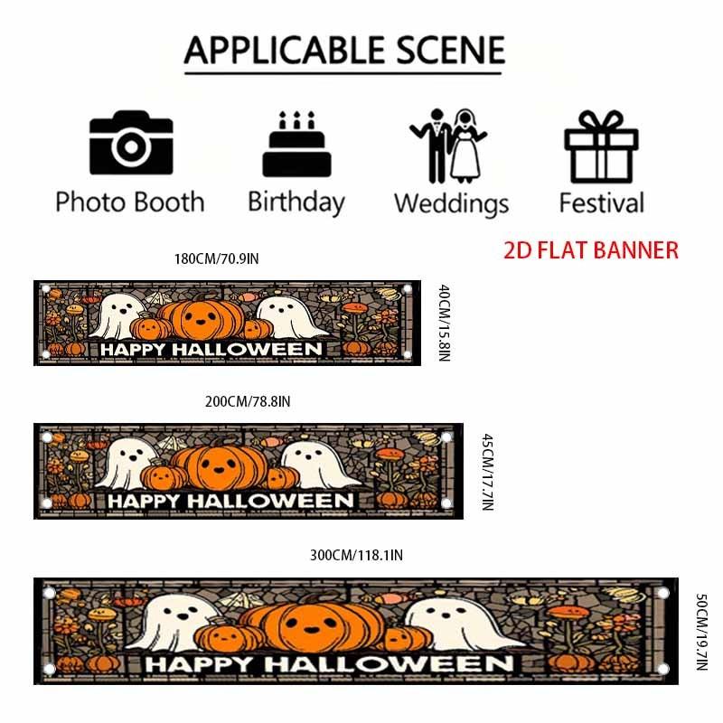 Halloween Fence Banner Jack Lantern Setting Outdoor Yard Decor