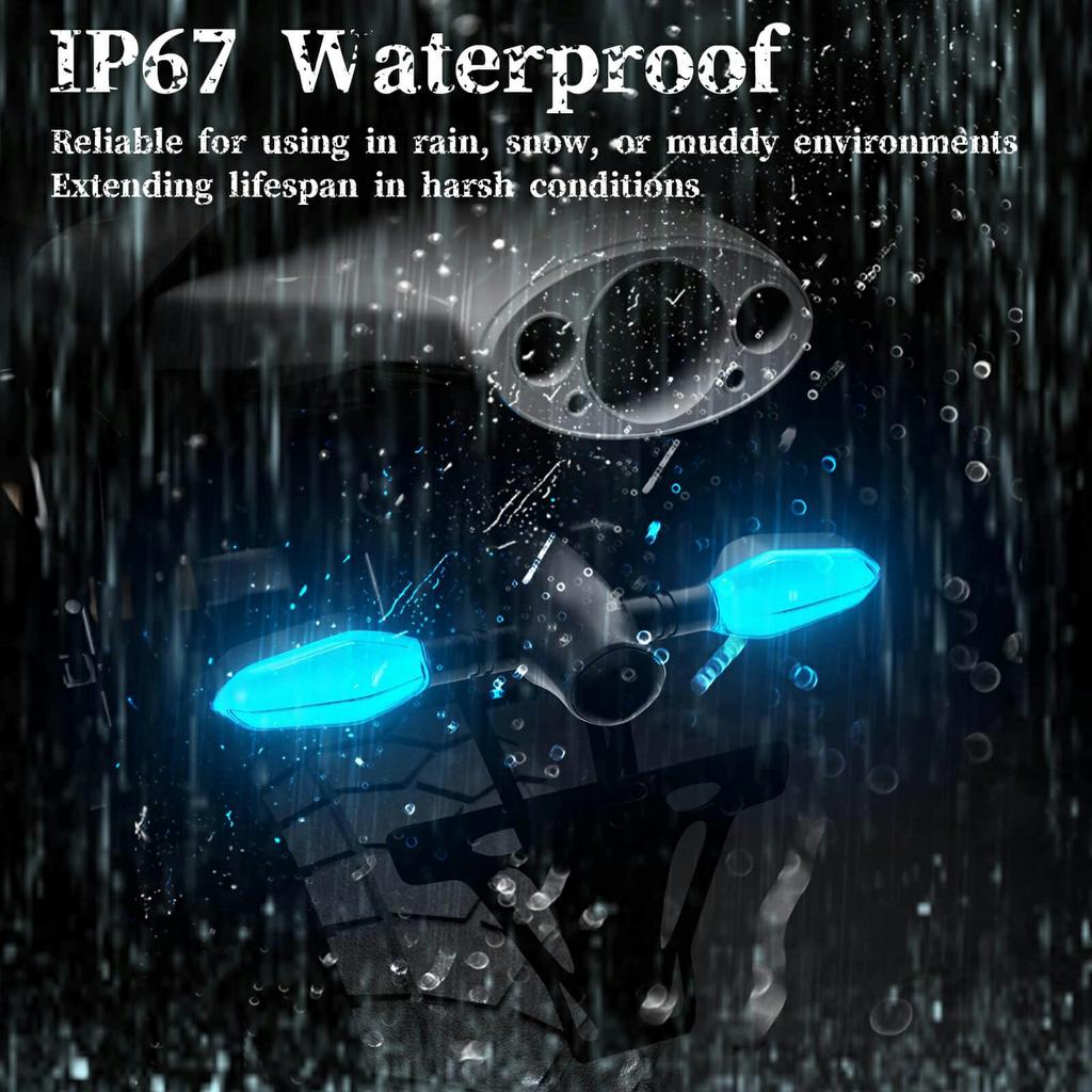 2Pcs Motorcycle LED Projection Turn Signal Light Ground Illumination Warning Lamp for Electric Vehicles