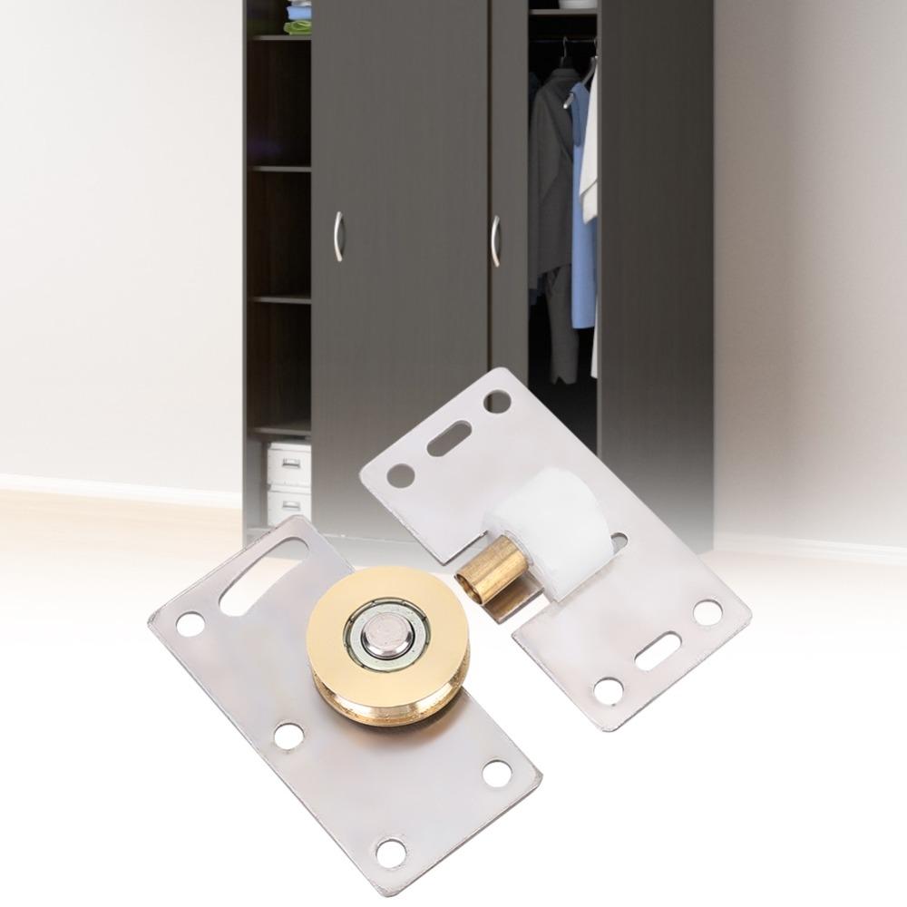 2pcs Stainless Steel Sliding Door Wheel 30mm Wheel Diameter Wardrobe Door Roller Cabinet Door