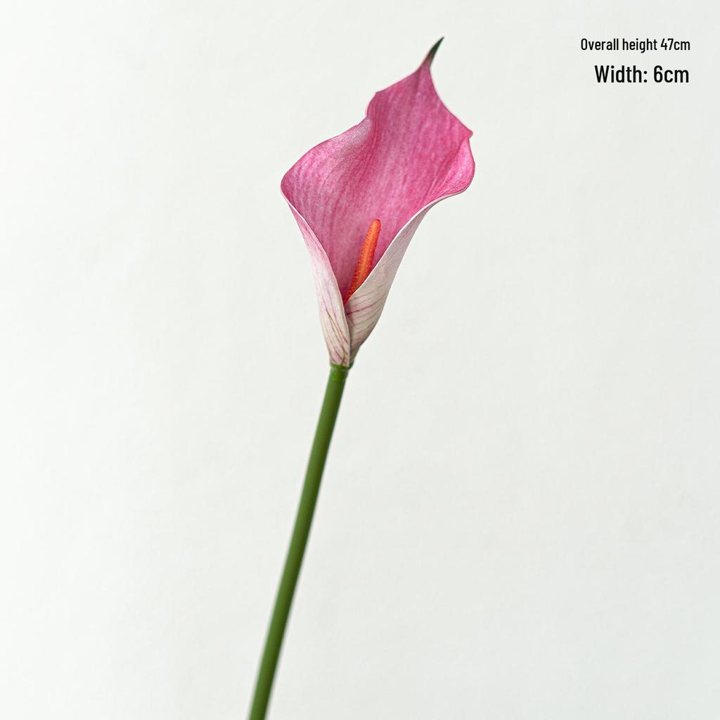 Premium EVA Calla Lily Faux Flower with 47cm Long Stem for Wedding Bouquets & DIY Arrangements
