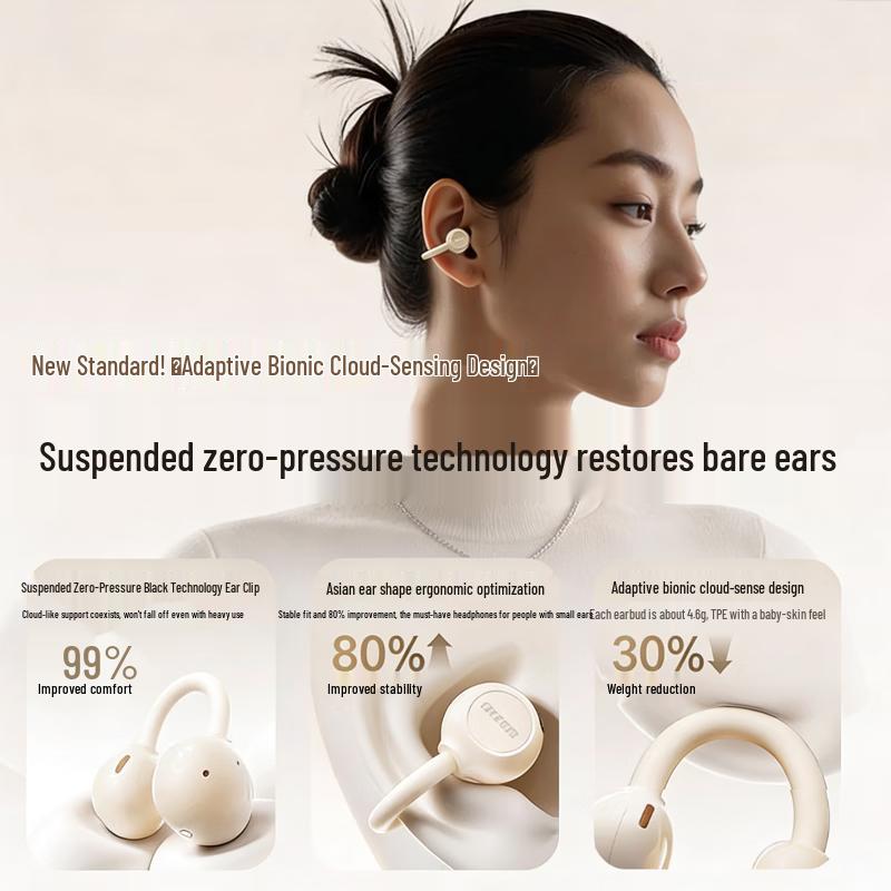 Беспроводные Bluetooth спортивные наушники-клипсы Pisen Cloud Feather