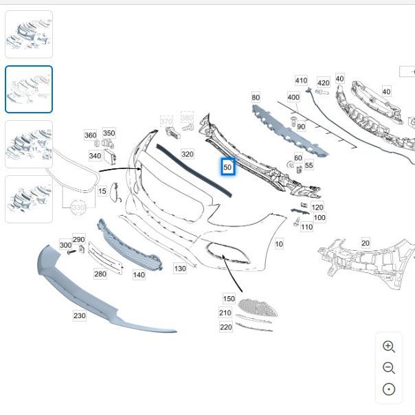 A2058853365 Mercedes-Benz W205 C200 Front Bumper Inner & Lower Support
