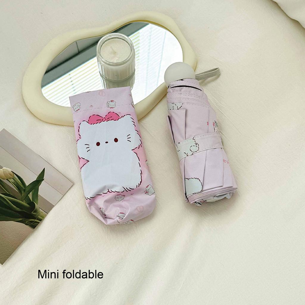 Милый розовый котенок складной зонт защита от солнца и УФ дождь двойного назначения солнцезащитный зонт студент портативный солнцезащитный козырек