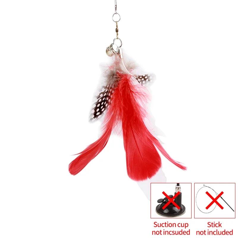 Интерактивная игрушка для кошек Handfree Cat Stick Играющий котенок Играющий тизер Палочка Игрушка на присоске Птица/перо Кошачья палочка Товары для домашних животных