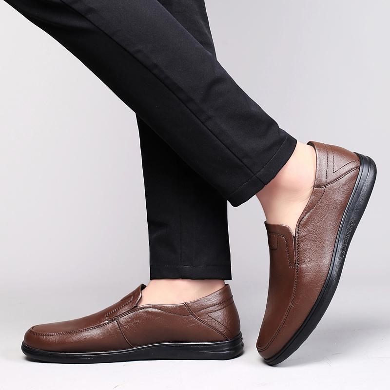 2024 Мужская повседневная обувь из натуральной кожи, роскошные брендовые повседневные мужские туфли без шнуровки, черные туфли для вождения
