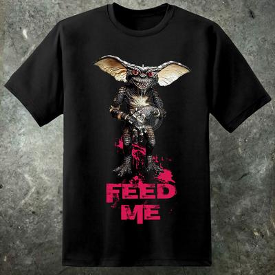 Unisexs Gremlins Feed Me Retro 80s T Shirt Horror Funny Vintage Mogwai Movie Figure