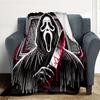 1 шт. Фланелевое покрывало с принтом Ghostface Scream для улицы - Легкое, мягкое, теплое, для всех сезонов, с HD-печатью, для дивана, кровати, путешествий, кемпинга 039