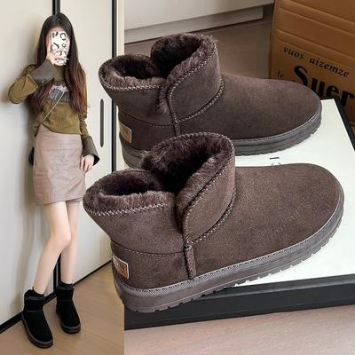 Женские зимние ботинки большого размера, новые, с коротким голенищем, на толстой подошве, с набивным утолщенным теплым хлопком