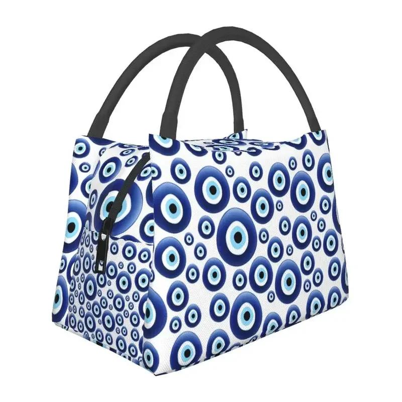 Греческий Назар Злой Глаз Украшение Изолированные Сумки Для Обеда Женщин Талисман На Счастье Амулет Многоразовый Термоохладитель Еда Ланч-Бокс Работа Путешествия