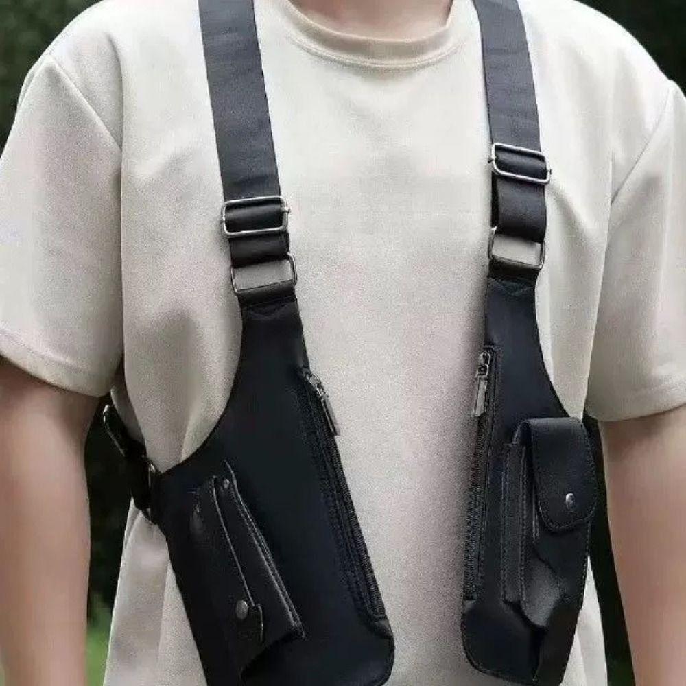 Vintage Mobile Phone Chest Bags Oxford Cloth Double Shoulder Pouch Outdoor