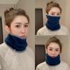 Wool Blend Color Block Scarf & Mask Set - Warm, Multifunctional, Small Straight Leg Style
