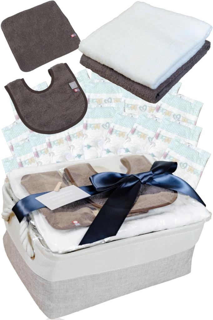 Imabari Towel Whipwhip Diaper Cake Baby Shower Gift Set for Boys and Girls S (Gray, (Premium))