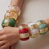 Smudging Irregular Wide Bracelet Bohemian Retro Hand Ring Exaggerated Acrylic Bangle  Decoration