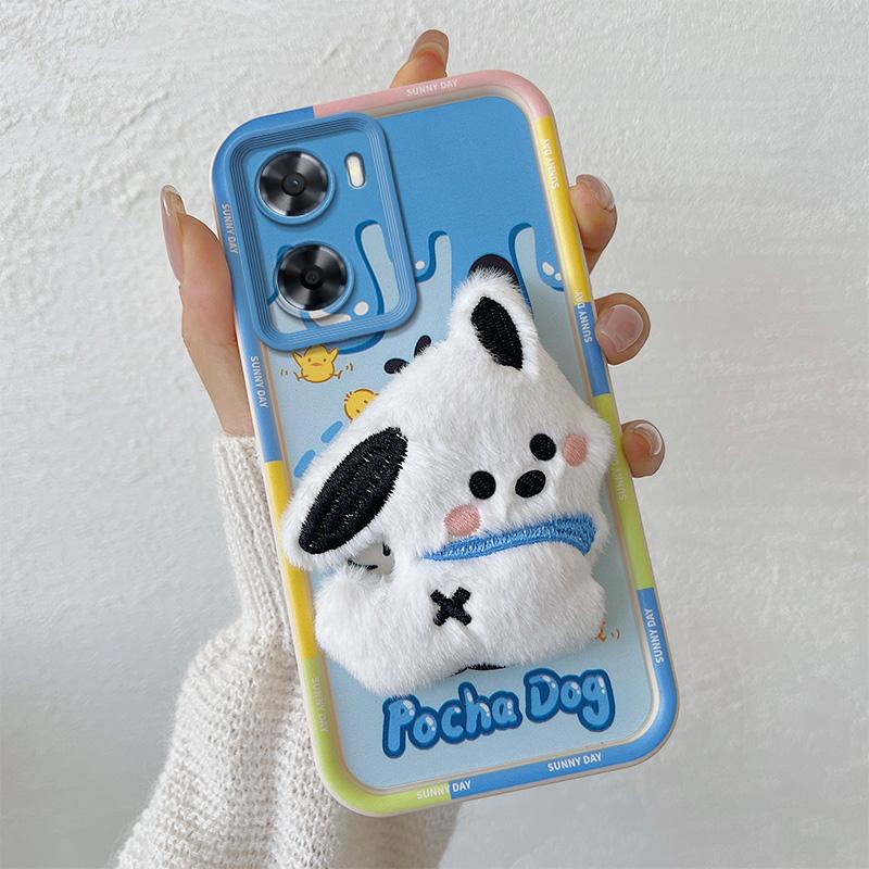KEYSION Милый 3D мультяшный плюшевый чехол для OPPO A57 4G A57 S A77 с ремешком, силиконовый противоударный чехол для телефона Realme Narzo 50 5G
