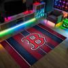 Boston Red Sox Design Crystal Velvet Carpet Cozy Non?Slip Printed Rug For Bedroom Living Room Entrance