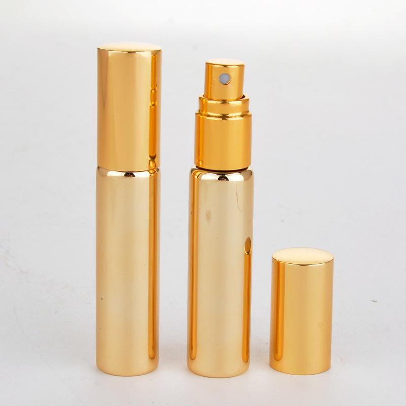 10ml Perfume Sub-bottling Lotion Hydrating Spray Bottle Electroplating UV Glass Tube Spray Bottle