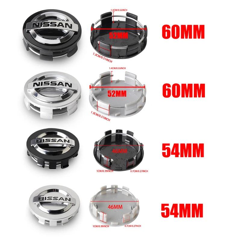 4Pcs 54/60mm For Nissan X-trail Qashqai J10 J11 Note Juke H Patrol Leaf Tiida Car Wheel Center Hub Caps Rims Cover Accessorie