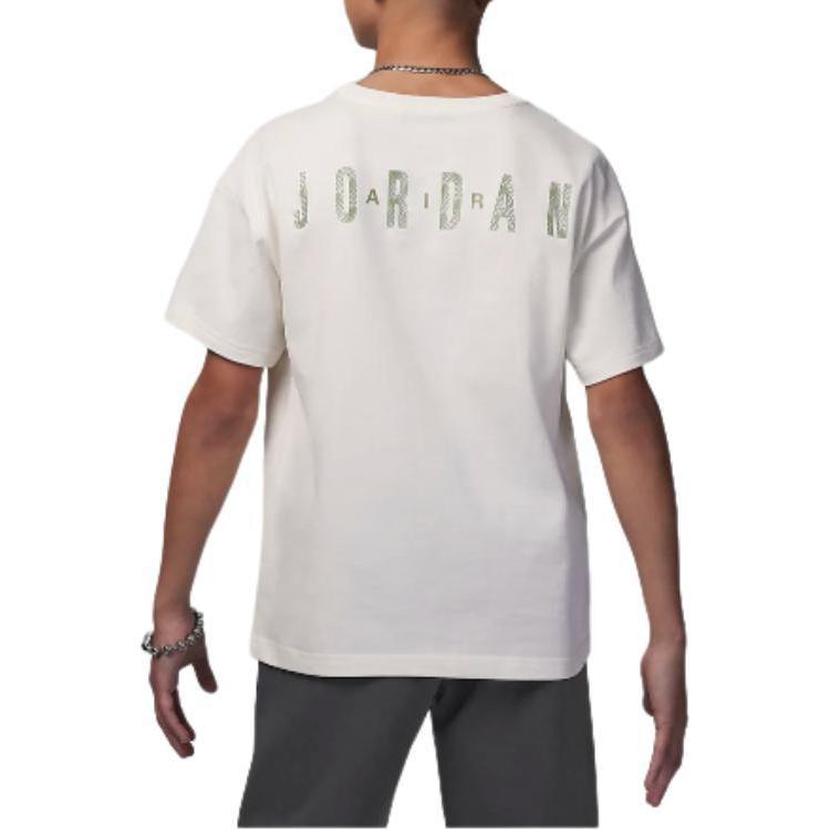 Jordan Футболка Harmony Logo Printed Round Neck Casual Short Sleeve Футболка для детей, цвет Sail-White HJ8055-133