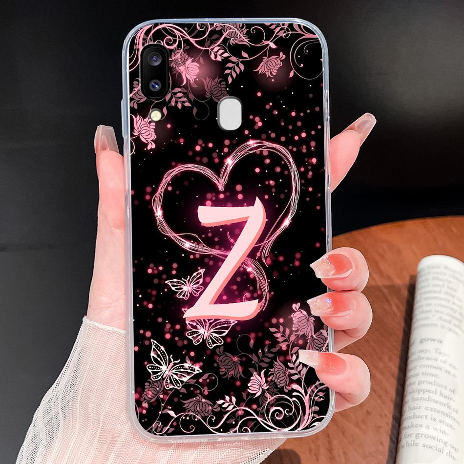 For Samsung Galaxy A20 A20S A21 A30 A30S Phone Case Butterfly Letters Soft TPU Clear Silicone Shell For Galaxy A 20 A 30 Housing