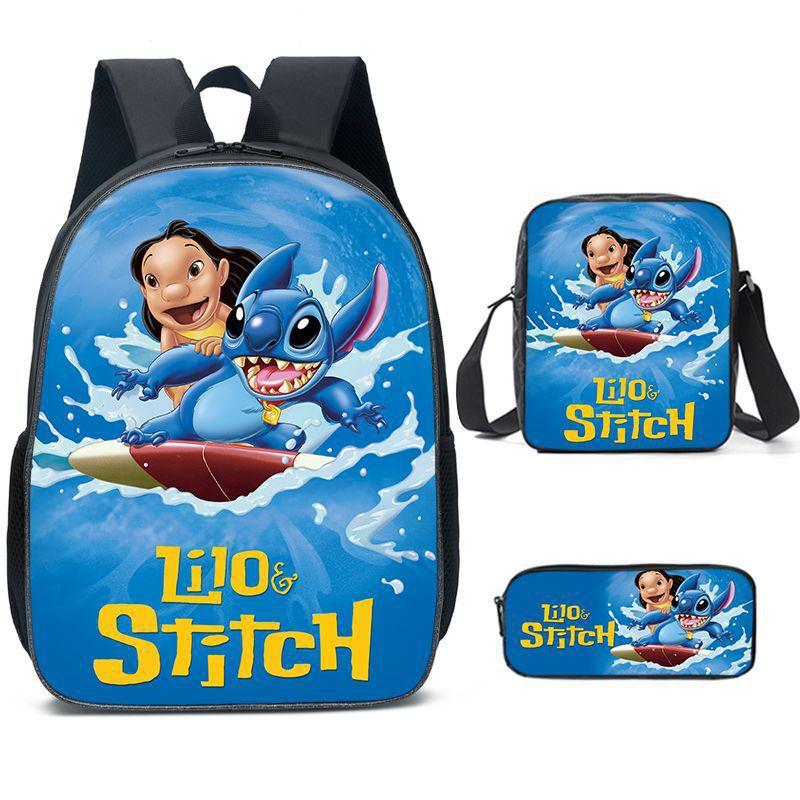 New animation cartoon stitc three-piece schoolbag, primary and secondary school backpack, backpack