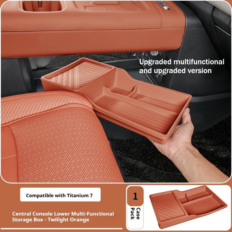 For BYD Ti7 Formula Leopard Titanium 7 Car Central Control Lower Storage Box Partition Storage Interior Modification Accessories