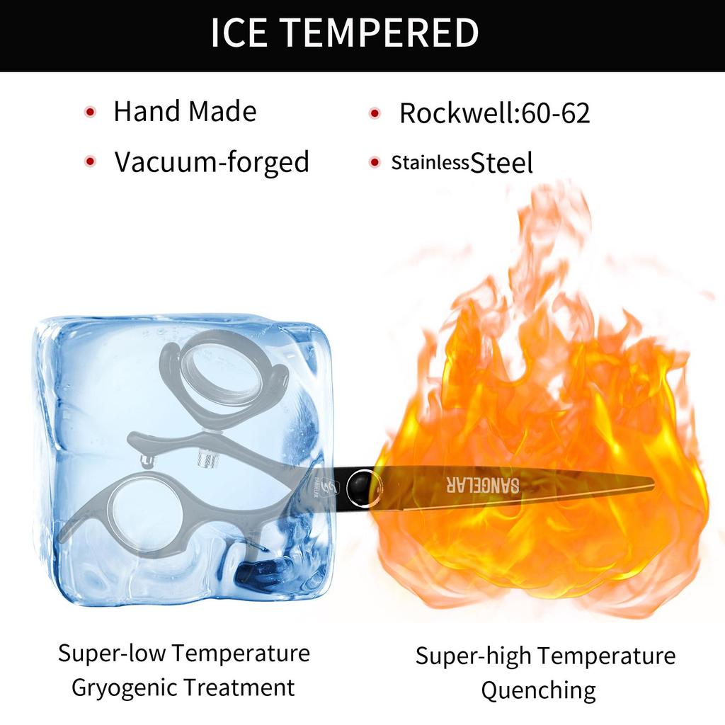 SANGELAR 6 Inch Top Grade Hair Scissors Professional Hairdressing Tools Barber and Salon Using,Special Handle Design,Recommendation