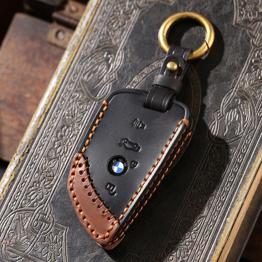 Индивидуализированный чехол для ключа BMW подходит для 5 серии 7 серии x3x5x2x4x6 лезвие высококлассный кожаный чехол ручной работы пряжка сумка
