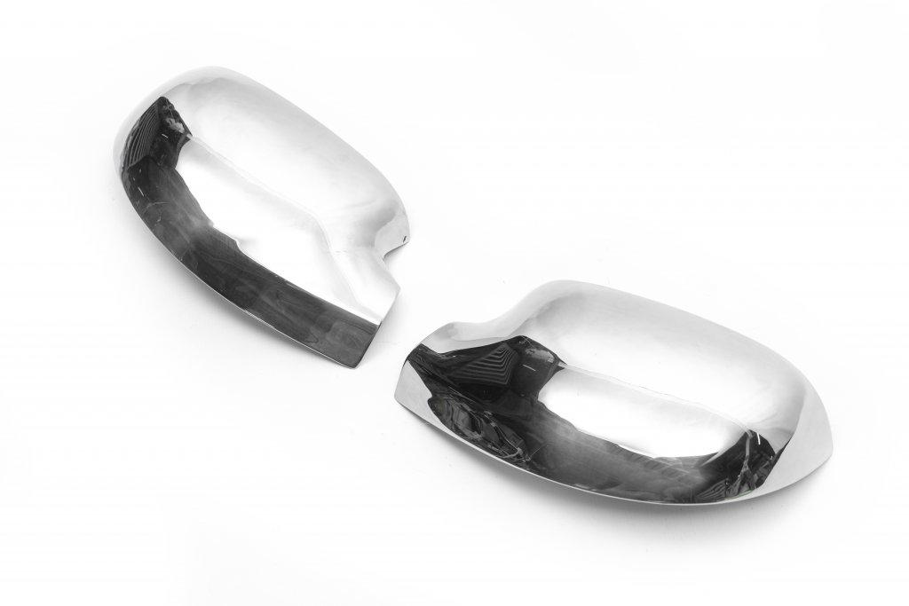 Накладки на зеркала верхняя часть (2 шт, нерж) для Dacia Logan I 2005-2008 гг