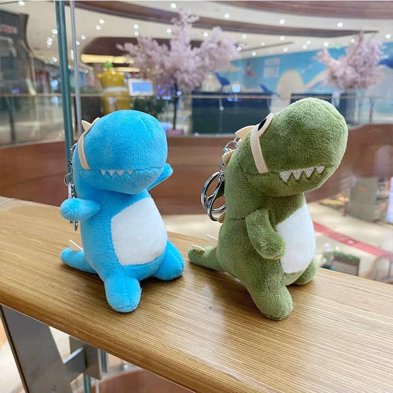 Adorable Cartoon Dinosaur Plush Keychain For Girls Soft Cute Stuffed Animal Toy Gift