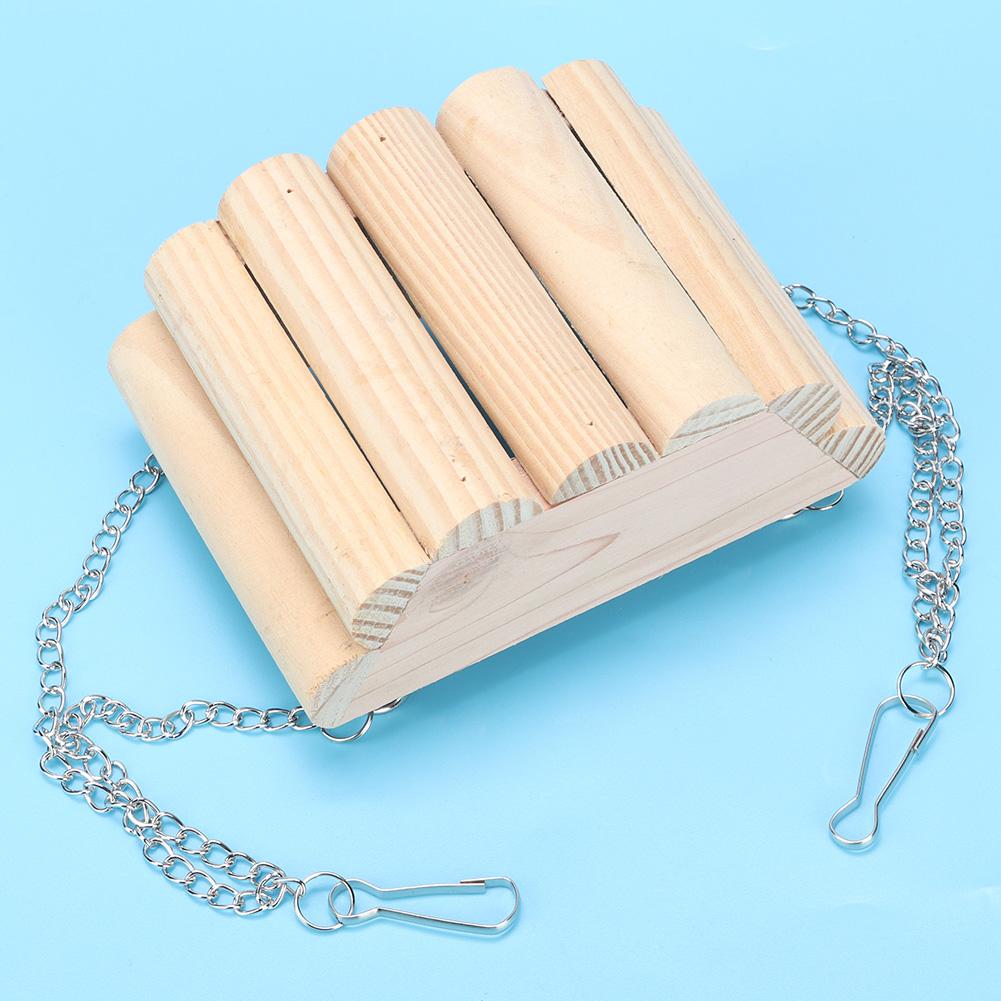 Деревянные качели для маленьких домашних животных, подвесная лодка, игрушка с цепью для хомяка, висящая на верхней части клетки