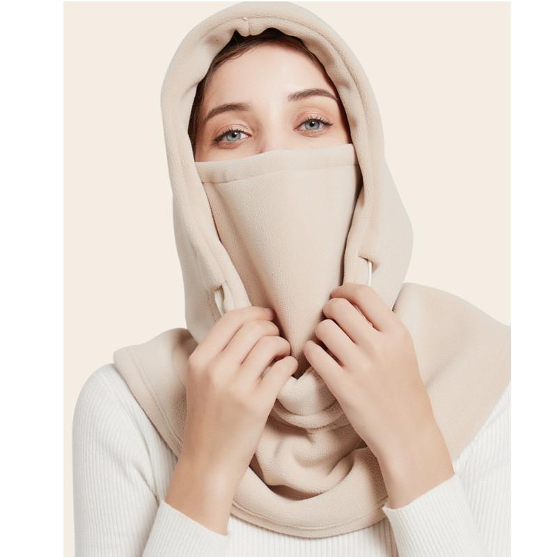 Унисекс Зимний Фланелевый Капюшон - Ветрозащитная Маска со Шнурком, Головной Убор для Мотоциклетной Езды, Теплая Шапка для Холодной Погоды