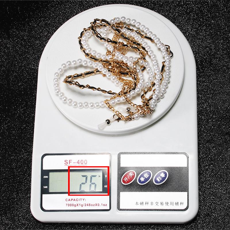 SHAUNA Модная 3-слойная цепочка для очков с венецианской жемчужиной металлическая цепочка для очков