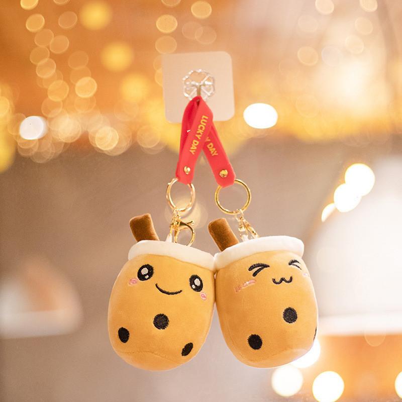 Tea Milk Cup Plush Keychain Cute Bag Pendant Cartoon Doll Kids Gift Birthday