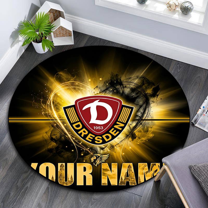 Custom Name Dynamo Dresden Round Area Rug,Carpet Rug for Living Room Bedroom Sofa Playroom Decor,Non-slip Floor Mat