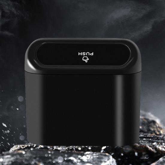 Car Trash Can with Press-to-Open Lid High-Strength Hook Easy Installation Small Hanging Trash Can Odor-free Car Accessories for Storage And