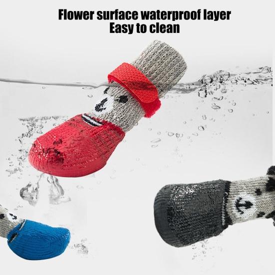 4 шт. обувь для собак водонепроницаемые сапоги для домашних животных для зимних прогулок по снегу противоскользящие защитные накладки на лапы для маленьких средних и больших собак