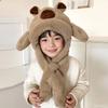 Movable Ears Kids Ear Protection Hat Funny Kids Winter Warm Hat Cute Capybara Hooded Scarf  Outdoor