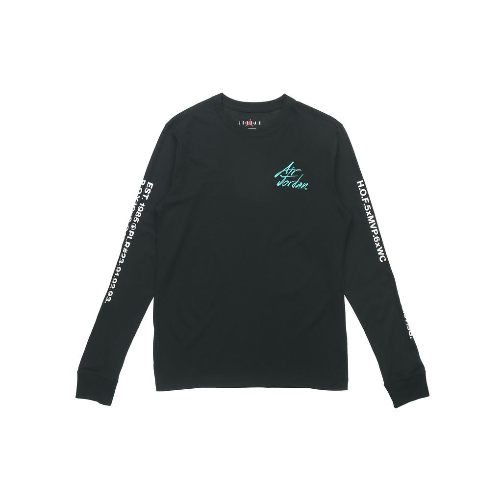 Jordan Embroidered Letter Print Casual Sport Crew Neck Long Sleeve T-Shirt Men Tops Black DC6647-010