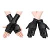 Lolita Hip-Hop Dance PU Mittens Leather Gloves Black Gloves Halloween Dress Up