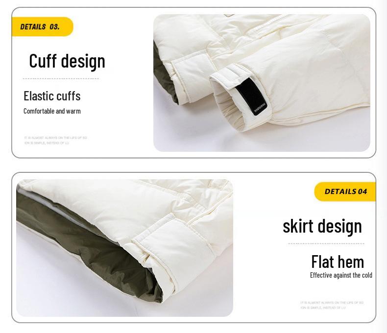 Стильная унисекс пуховая куртка с капюшоном - Вдохновленная культовым стилем утки, 85% белого утиного пуха